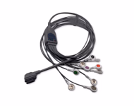 Compatible 10-lead Telemetry ECG Leadwire with Snap end Molded 0.9m AHA (for use with Biomedical Instruments) Reusable, Limb + Chest Lead, Shielded SKU: EL-TBIE10-90S-A