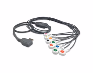 Compatible 12-lead Telemetry ECG Leadwire with Snap end Molded 0.9m AHA (for use with Borsam) Reusable, Limb + Chest Lead, Shielded SKU: EL-TBRA10-90S-A