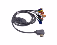 Compatible 10-lead Telemetry ECG Leadwire with Snap end Molded 0.9m AHA (for use with Borsam) Reusable, Limb + Chest Lead, Shielded SKU: EL-TBRB10-90S-A
