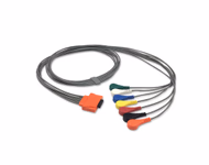 Compatible 7-lead Holter ECG Leadwire with Snap end Molded IEC (for use with Cardioline) Reusable, Limb + Chest Lead, Lead Type: Covidien/Kendall, Shielded SKU: EL-TCDL07-90S-I