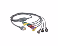 Compatible 10-lead Holter ECG Leadwire with Snap end , IEC (for use with CMICS:AECG-12B) Reusable, 1.1M,Limb + Chest Lead,1 Pc / Bag SKU: EL-TCMI10-110S-I