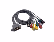 Compatible 10-lead Telemetry ECG Leadwire with Snap end Molded 0.9m AHA (for use with DMS) Reusable, Limb + Chest Lead, Shielded SKU: EL-TDMSA10-90S-A