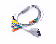Compatible 10-lead Telemetry ECG Leadwire with Snap end Molded 0.9m AHA (comparable to Edan 01.57.471055) Reusable, Limb + Chest Lead, Shielded SKU: EL-TEDB10-90S-A