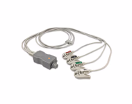 Compatible 4-lead Telemetry ECG Leadwire with Grabber/Pinch end Molded 0.9m AHA (comparable to Fukuda Denshi CMT-02CTH-0.8DA) Reusable, Limb Lead, Shielded SKU: EL-TFD4-90G-A