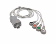Compatible 4-lead Telemetry ECG Leadwire with Snap end Molded 0.9m AHA (comparable to Fukuda Denshi CMT-02HTH-0.8DA) Reusable, Limb Lead, Shielded SKU: EL-TFD4-90S-A
