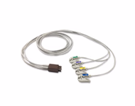 Compatible 4-lead Telemetry ECG Leadwire with Grabber/Pinch end Molded 1.3m AHA (comparable to GE Healthcare 2066468-007) Reusable, Chest Lead, Shielded SKU: EL-TGE4-130G-A