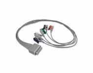 Compatible 5-lead Telemetry ECG Leadwire with Grabber/Pinch end Molded 0.6m AHA (comparable to Mindray 009-004786-00) Reusable, Limb + Chest Lead, Lead Type: Mindray, Shielded SKU: EL-TM5-60G-A