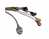 Compatible 10-lead Telemetry ECG Leadwire with Snap end Molded 0.9m AHA (for use with Nalong) Reusable, Limb + Chest Lead, Shielded SKU: EL-TNLA10-90S-A