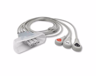 Compatible 3-lead Telemetry ECG Leadwire with Snap end Molded 0.9m AHA (comparable to Philips 989803151991) Reusable, Limb Lead, Lead Type: Tele IntelliVue, Shielded SKU: EL-TPH3-90S-A