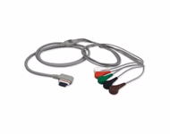Compatible 5-lead Telemetry ECG Leadwire with Snap end Molded 0.9m AHA (comparable to GE Healthcare 2008594-001) Reusable, Limb + Chest Lead, Shielded SKU: EL-TSLH5-100S-A