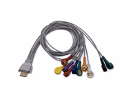 Compatible 10-lead Telemetry ECG Leadwire with Snap end Molded 0.9m AHA (for use with TURUI) Reusable, Limb + Chest Lead, Shielded SKU: EL-TTR10-90S-A