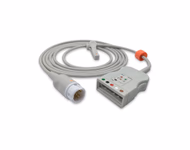 Compatible 5-lead with Defib-Proof (with Resist) ECG Trunk Cable AHA (comparable to Philips M1668A) Reusable, Limb + Chest Lead, 2.5m, used with Philips IntelliVue Leadwire SKU: ET-5005R-PH-A