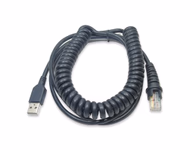 Compatible USB Barcode Scanner Cable (comparable to: GE Healthcare 2055393-001) For Welch Allyn 106594, GE 2055393-001, 9ft, Coiled, Black, No Anti-interference Magnetic Ring SKU: TNC-USB002