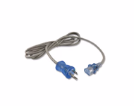 Hospital-Grade Power Cord, NEMA 5-15P to IEC320 C13 Straight Angle, Green Dot, 10ft, SJT 18/3 AWG, 10A 125VAC, Gray Jacket, Clear Blue Connectors Used in Hospitals and Other Medical Settings for Upgrading or Replacing Power Cords for PCs/ Monitors/ Infusion Pumps/ Medical Carts/ Hospital Beds/ ECG/ EKG/ EEG/ Incubtors/ Defibrillators/ Exam Lights/ Procedure Lights and More. They are UL Certified to be Safe and Reliable for Use in Demanding Hospital Environments. SKU: XH216D