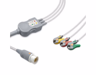 Compatible 3-lead One-Piece ECG Cable with Grabber/Pinch end (comparable to Philips 989803160741) IEC Reusable, Limb Lead, 2.5m+0.9m, Defib-Proof (with Resist) SKU: EC-3005RG-I