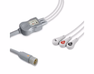 Compatible 3-lead One-Piece ECG Cable with Snap end (for use with CASMed) AHA Reusable, Limb Lead, 2.5m+0.9m, Respiratory Rate SKU: EC-3047S-A