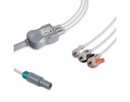 Connector for Compatible 3-lead One-Piece ECG Cable with Grabber/Pinch end (for use with Biosys) AHA