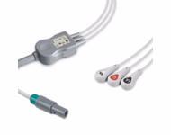 Connector for Compatible 3-lead One-Piece ECG Cable with Snap end (for use with Biosys) AHA