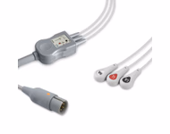 Compatible 3-lead One-Piece ECG Cable with Snap end (for use with COMBIOMED) AHA Reusable, Limb Lead, 2.5m+0.9m, Respiratory Rate SKU: EC-3063S-A