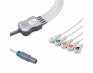 Connector for Compatible 5-lead One-Piece ECG Cable with Snap end (for use with Biosys) AHA