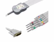 Compatible 10-lead Diagnostic(EKG) One-Piece ECG Cable with 3mm Needle end (for use with Philips) AHA Reusable, Limb + Chest Lead, 2.2m+mixed 0.8m/1.2m, Defib-Proof (with Resist) SKU: EKC10R-PH-N-A