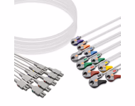 Compatible 10-lead ECG Leadwire with Grabber/Pinch end Individual 0.9m+1.3m AHA (comparable to GE Healthcare 2104749-001) Reusable, Limb + Chest Lead, Lead Type: GE Multi-Link, Shielded SKU: EKL-MQS10-G-A