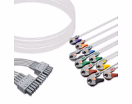 Compatible 10-lead ECG Leadwire with Grabber/Pinch end Individual 0.9m AHA (comparable to Mortara 9293-047-60) Reusable, Limb + Chest Lead, Shielded SKU: EKL-MT10-G-A
