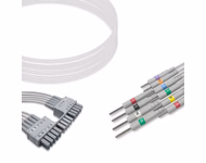 Compatible 10-lead ECG Leadwire with 3mm Needle end Individual 0.9m AHA (for use with Mortara) Reusable, Limb + Chest Lead, Shielded SKU: EKL-MT10-N-A