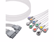 Compatible 10-lead ECG Leadwire with Snap end Individual 0.9m AHA (for use with Mortara) Reusable, Limb + Chest Lead, Shielded SKU: EKL-MT10-S-A