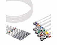 Compatible 10-lead ECG Leadwire with Grabber/Pinch end Individual 0.9m AHA (comparable to Welch Allyn 401123) Reusable, Limb + Chest Lead, Shielded SKU: EKL-WA10-G-A
