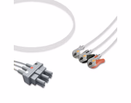 Compatible 3-lead ECG Leadwire with Mini Grabber end Individual 0.6m AHA (comparable to Philips M1609A) Reusable, Limb Lead, Lead Type: AA Twin-Pin, Shielded SKU: EL-AAS3-60MG-A