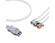 Compatible 3-lead ECG Leadwire with Grabber/Pinch end Molded 0.9m AHA (for use with Bionet) Reusable, Limb Lead, Lead Type: Bionet, Shielded SKU: EL-BN3-90G-A