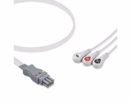 Compatible 3-lead ECG Leadwire with Snap end Molded 0.9m AHA (comparable to Datex Ohmeda 545327-HEL) Reusable, Limb Lead, Lead Type: Datex 300 Series, Shielded SKU: EL-DX3-90S-A