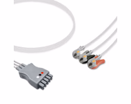 Compatible 3-lead ECG Leadwire with Grabber/Pinch end Molded 0.9m AHA (comparable to GE Healthcare 164L0027) Reusable, Limb Lead, Lead Type: Logiq, Shielded SKU: EL-LQ3-90G-A
