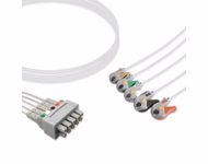 Compatible 5-lead ECG Leadwire with Snap end Individual 0.9m+1.3m AHA (comparable to GE Healthcare 2106391-005) Reusable, Limb + Chest Lead, Lead Type: GE Multi-Link, Shielded SKU: EL-MQS5-90(130)G-A