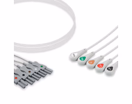Compatible 5-lead ECG Leadwire with Snap end Individual 0.9m AHA (comparable to Spacelabs 700-0007-08) Reusable, Limb + Chest Lead, Lead Type: Spacelabs TruLink, Shielded SKU: EL-SLS5-90S-A