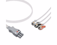 Compatible 3-lead ECG Leadwire with Grabber/Pinch end Molded 0.9m AHA (for use with Siemens) Reusable, Limb Lead, Lead Type: Siemens Dual-Pin, Shielded SKU: EL-SM3-90G-A