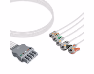 Compatible 5-lead ECG Leadwire with Grabber/Pinch end Molded 0.9m AHA (comparable to Siemens 5956359) Reusable, Limb + Chest Lead, Lead Type: Siemens Dual-Pin, Shielded SKU: EL-SM5-90G-A
