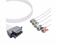Connector for Compatible 5-lead Telemetry ECG Leadwire with Grabber/Pinch end Molded 0.9m AHA (comparable to Philips M2593A)