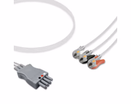 Compatible 3-lead Telemetry ECG Leadwire with Grabber/Pinch end Molded 0.9m AHA (for use with H&L Medical) Reusable, Limb Lead, Shielded SKU: EL-THL3-90G-A