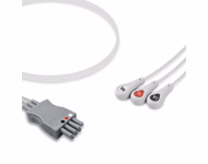 Compatible 3-lead Telemetry ECG Leadwire with Snap end Molded 0.9m AHA (for use with Lechnologies) Reusable, Limb Lead, Shielded SKU: EL-TLN3-90S-A