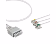Compatible 3-lead Telemetry ECG Leadwire with Grabber/Pinch end Molded 0.6m IEC (comparable to Mindray 009-004774-00) Reusable, Limb Lead, Lead Type: Mindray, Shielded SKU: EL-TM3-60G-I