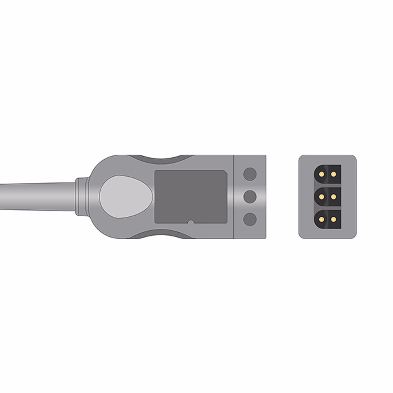 Compatible 3-lead with Defib-Proof (with Resist) ECG Trunk Cable AHA (comparable to Mindray 0010-30-12377) Reusable, 2.5m, used with Mindray Leadwire SKU: ET-3001-MR-A