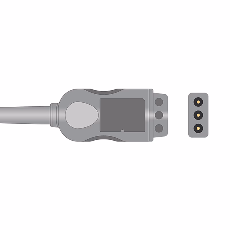 Compatible 3-lead with Respiratory Rate ECG Trunk Cable AHA (comparable to CASMed 01-02-0305) Reusable, 2.5m, used with Safety Din Leadwire SKU: ET-3048-D-A