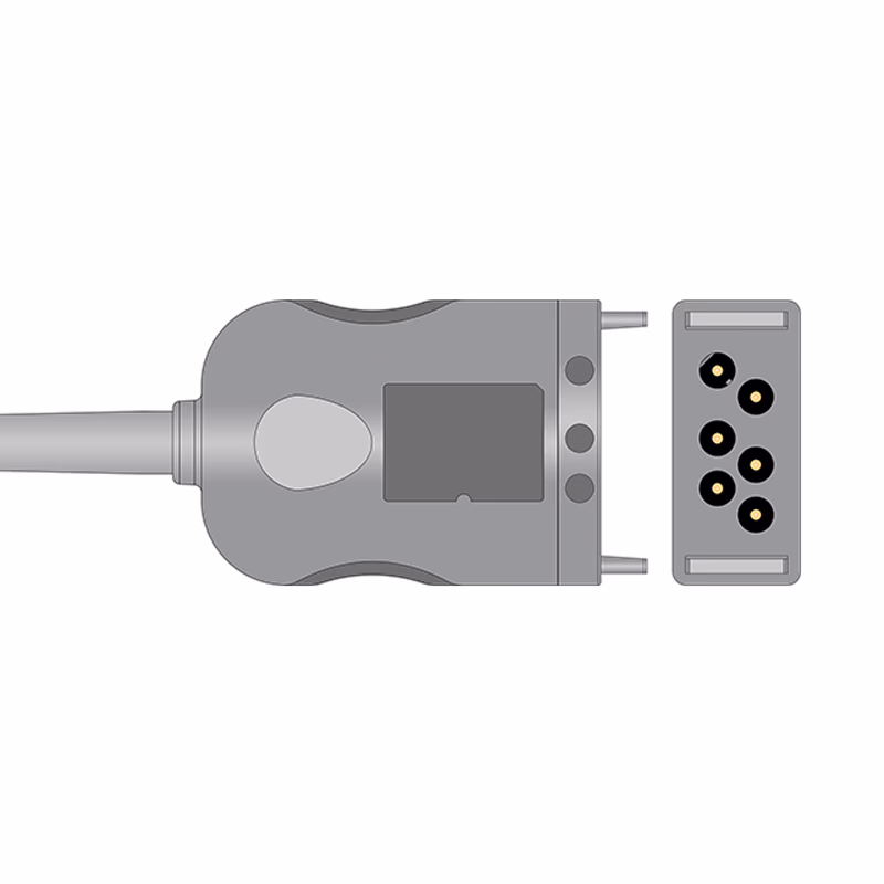 Compatible 5-lead with Respiratory Rate ECG Trunk Cable AHA (comparable to Nihon Kohden JC-006PA) Reusable, Limb + Chest Lead, 2.5m, used with Nihon Kohden(BR-0XXP) Leadwire SKU: ET-5001-NKA-A