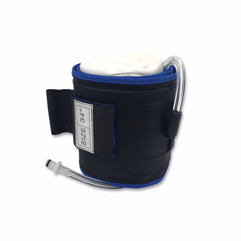 Cylindrical Tourniquet Cuff Single Port/Single Bladder 34" x 4" Blue with 30" Tubing Disposable, TPU, with Quick Connector, with Limb Protection Sleeve, Sterile, 1 Pc / Bag SKU: 10-8610