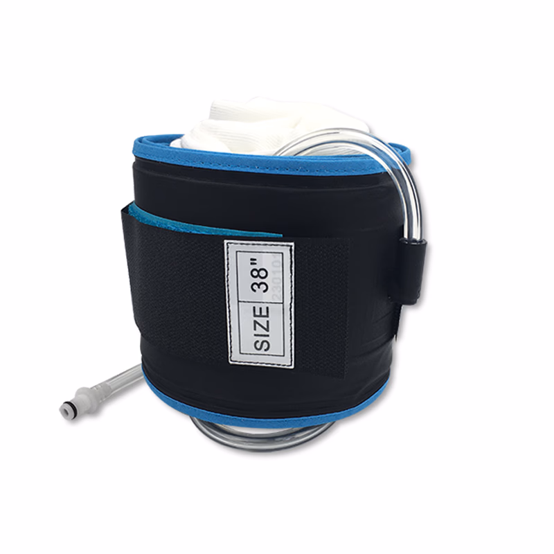 Cylindrical Tourniquet Cuff Single Port/Single Bladder 38" x 4" Dark Blue with 30" Tubing Disposable, TPU, with Quick Connector, with Limb Protection Sleeve, Sterile, 1 Pc / Bag SKU: 10-9610