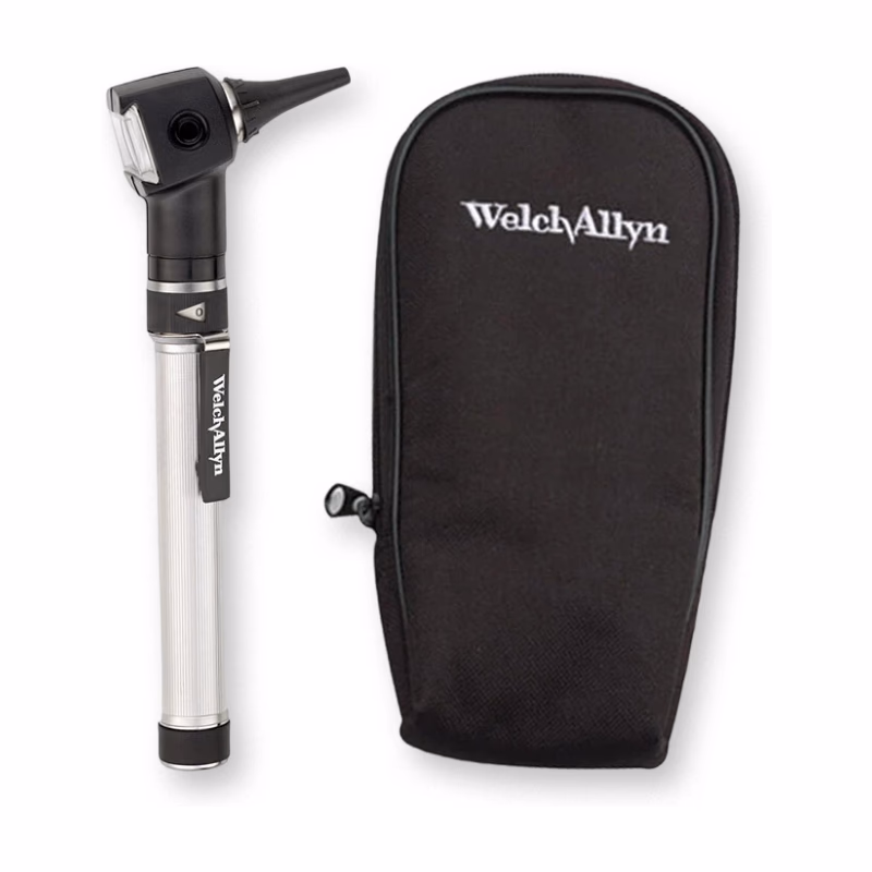New Original PocketScope Otoscope With AA Handle 2.5V - Welch Allyn 22821 with Throat Illuminator, 1 AA Handles, Hard Case SKU: 22821