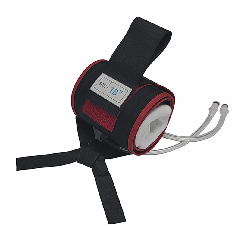 Cylindrical Tourniquet Cuff Dual Port/Single Bladder 18" x 4" Red with 6" Tubing Reusable, TPU, with Quick Connector, with Limb Protection Sleeve, Non-Sterile, 1 Pc / Bag SKU: 61-4610