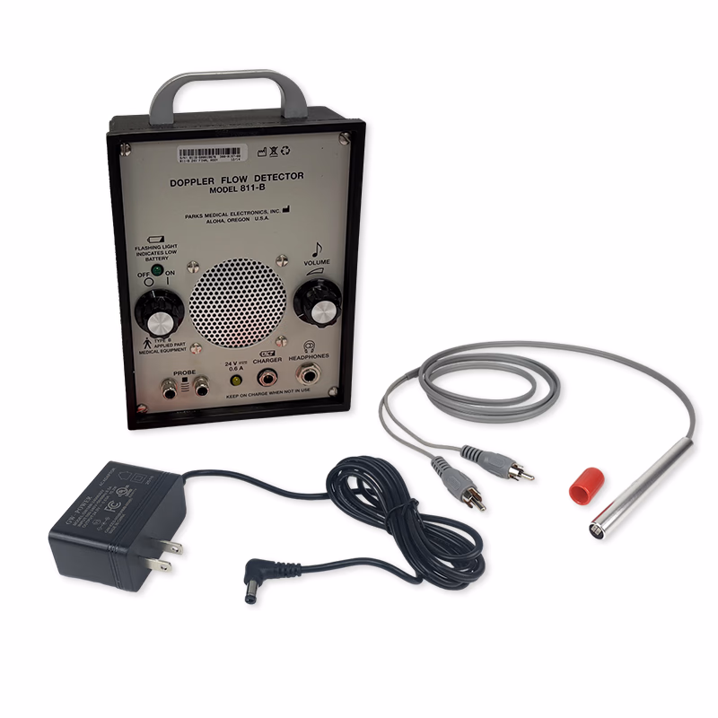 Refurbished Non-Directional Vascular Doppler Model with New 9.2MHz Probe - Parks Medical 811-B Brand new doppler probe and new battery & Power adapter SKU: 811-B-R-02